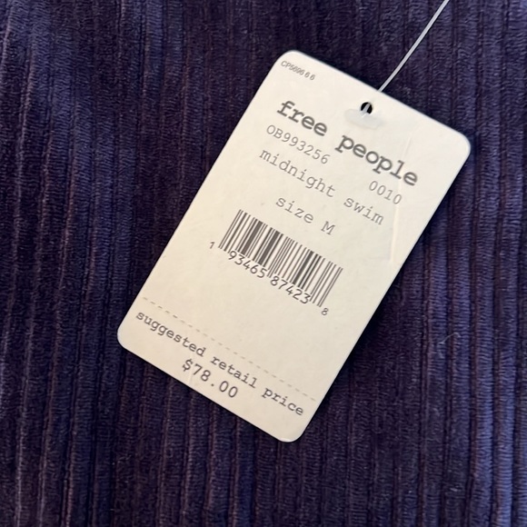 Free People Helen Rib Tube Skirt in Midnight Swim NWT - Picture 2 of 9